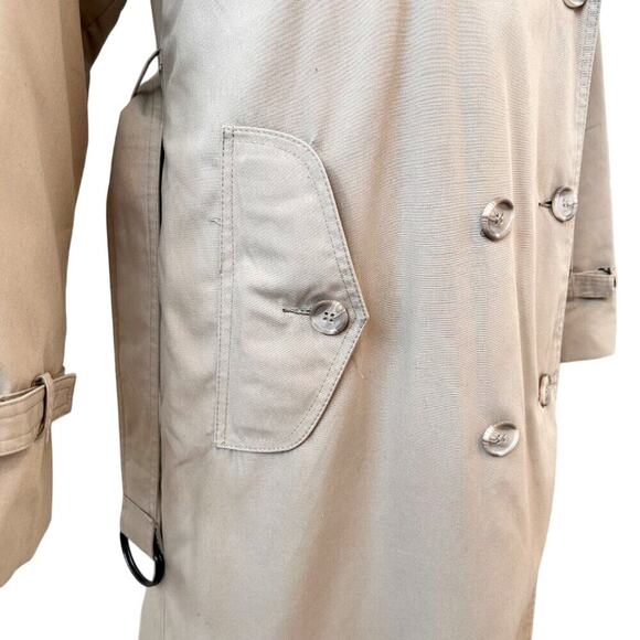 Vintage Oleg Cassini Heritage Size 12 Quilted Long Trench Coat Quiet Luxury - Picture 9 of 16